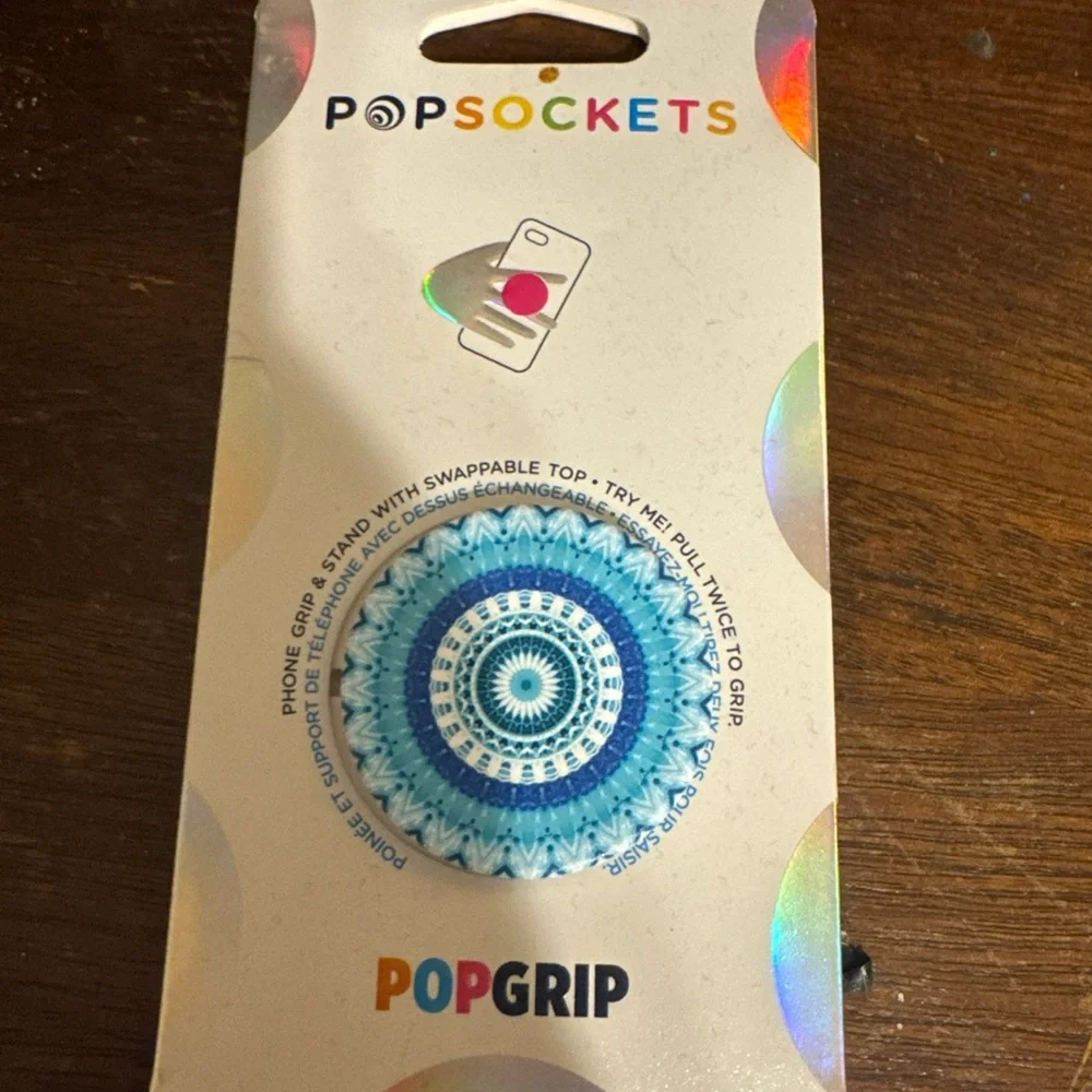 PopSockets: PopGrip Expanding Stand and Grip with a Swappable Top Blue Tie Dye